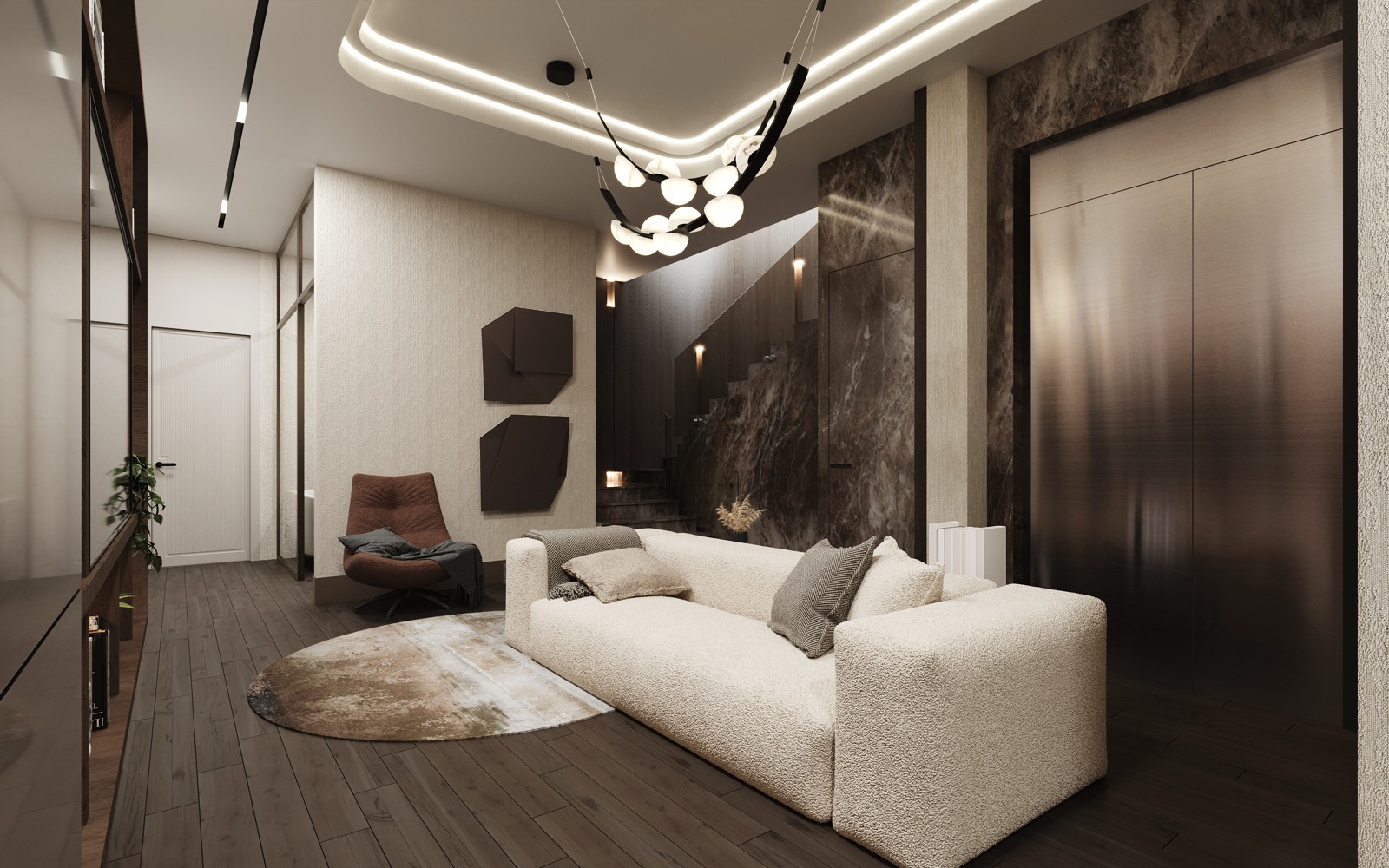 Villa bodrum kat oturma odası ikinci görsel