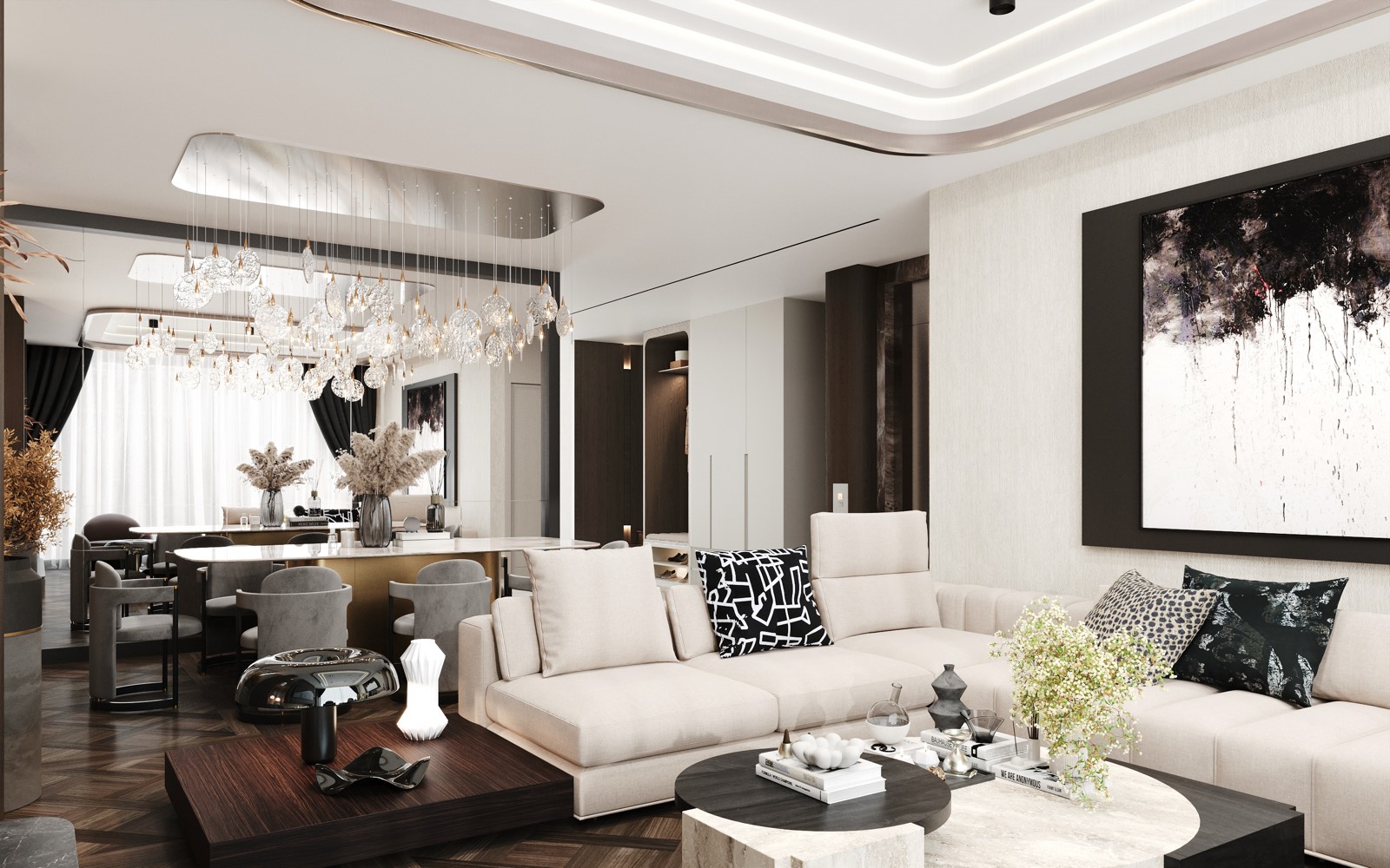 Villa zemin kat salon üçüncü görsel